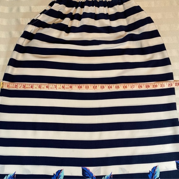 Tommy Bahama Side Slit Striped Floral Tassel Maxi Sleeveless Dress Sz M - Picture 9 of 14